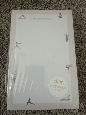 Elum Find Your Center Pink Yoga-Themed Notepad 200 sheets